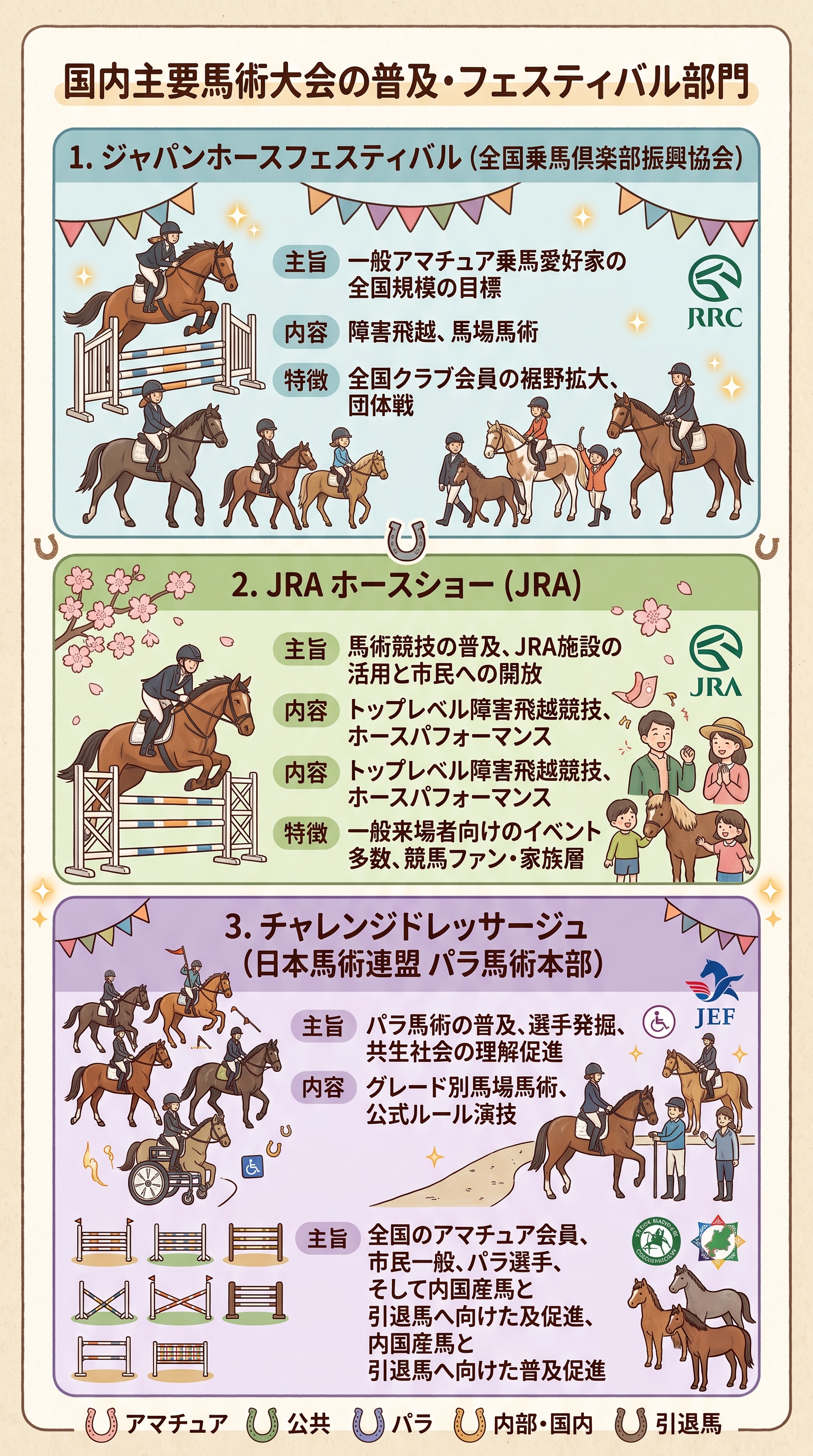 馬術競技の中でも「アマチュア・愛好家の全国普及・一般市民向けの馬事文化の祭典」をご紹介します