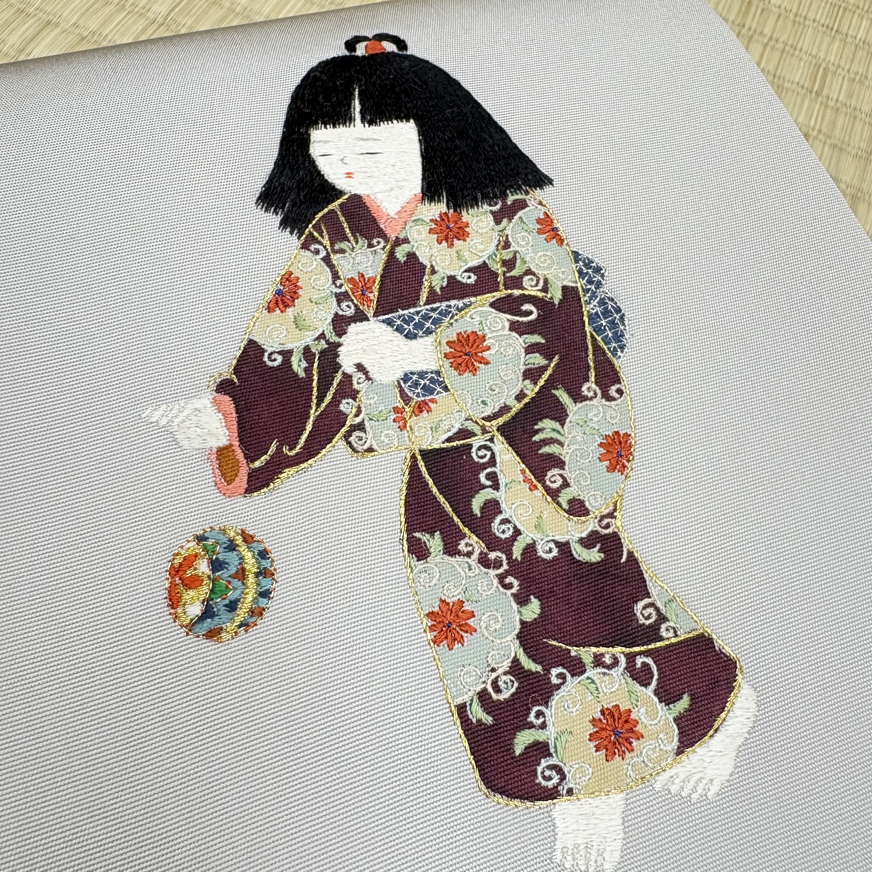 手刺繡の名古屋帯