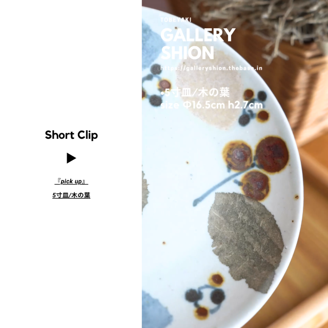 (▶︎)5寸皿/木の葉/up!