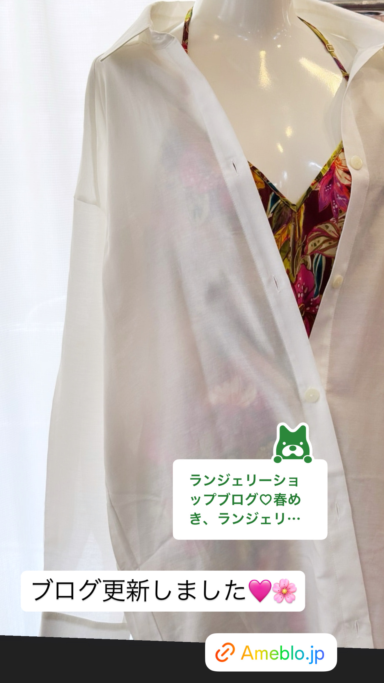 ランジェリーショップブログ更新しました♡春めく♡精神的な美しさを楽しむ