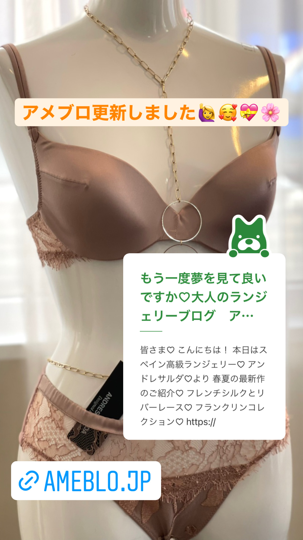もう一度、夢を見て良いですか♡大人のランジェリーブログ更新しました♡