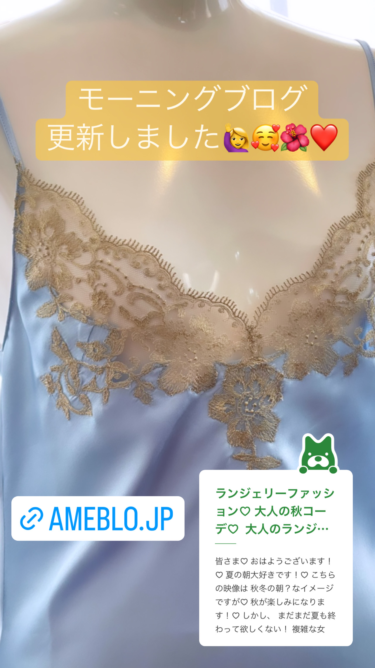 ランジェリーファッション　大人のランジェリーコーディネートブログ更新しました