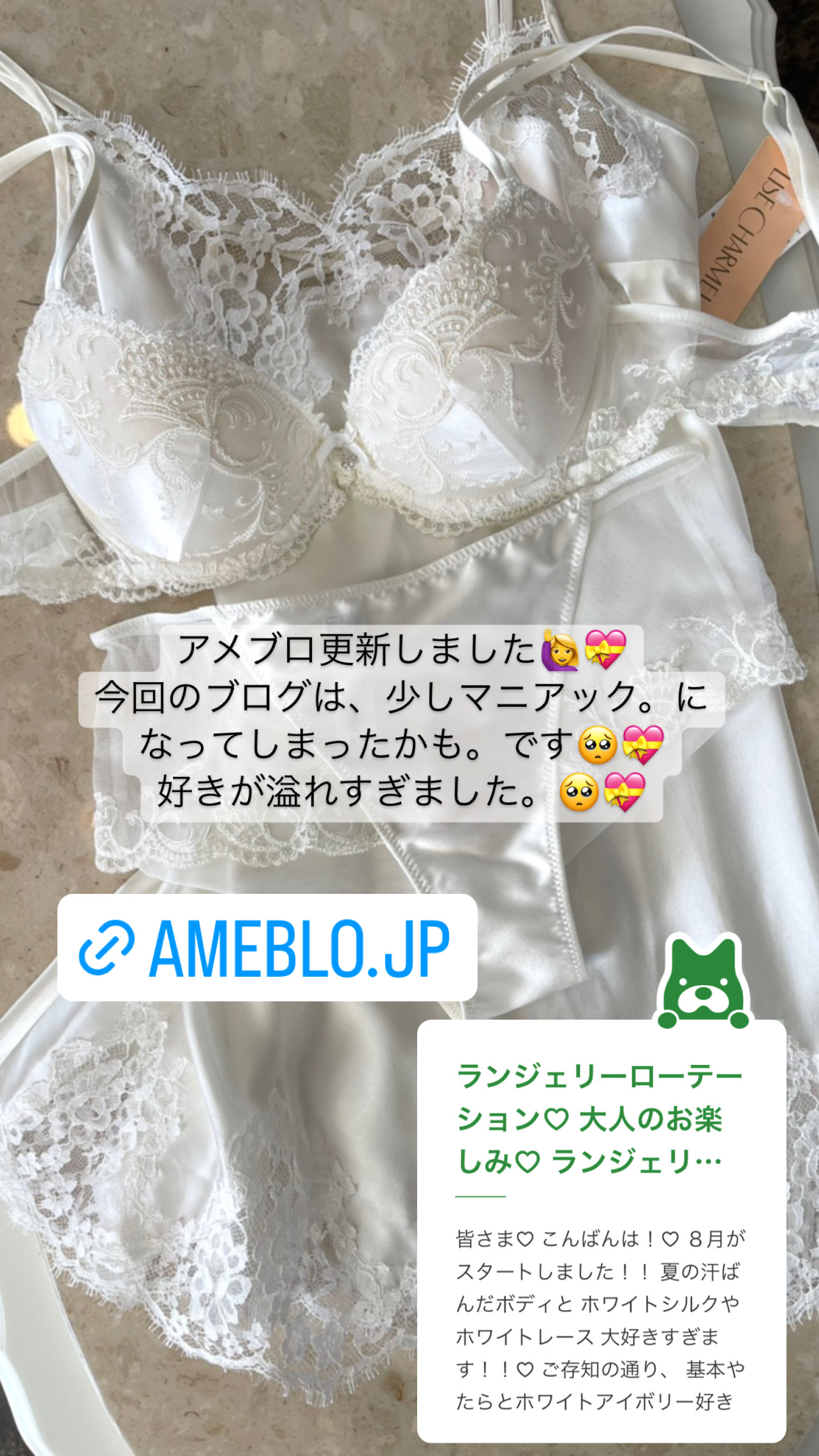 ランジェリーローテーション♡ランジェリー好き専門ブログ更新しました♡