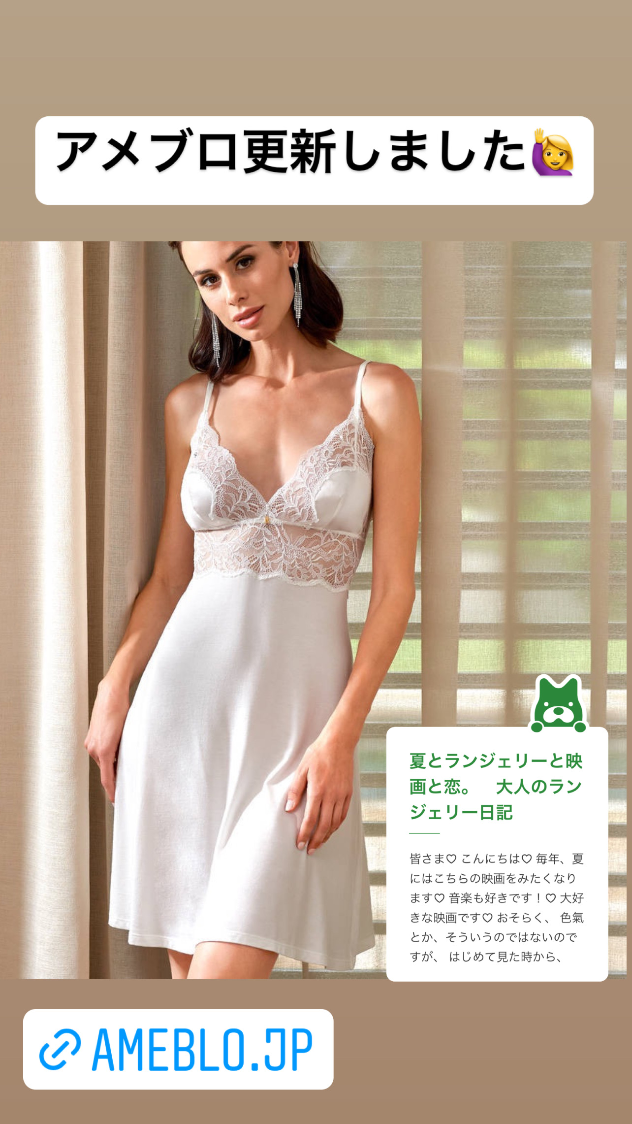 夏のランジェリー日記♡アメブロ更新しました♡