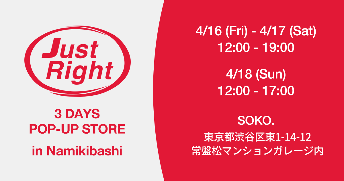 3 DAYS POP-UP STORE in Namikibashi