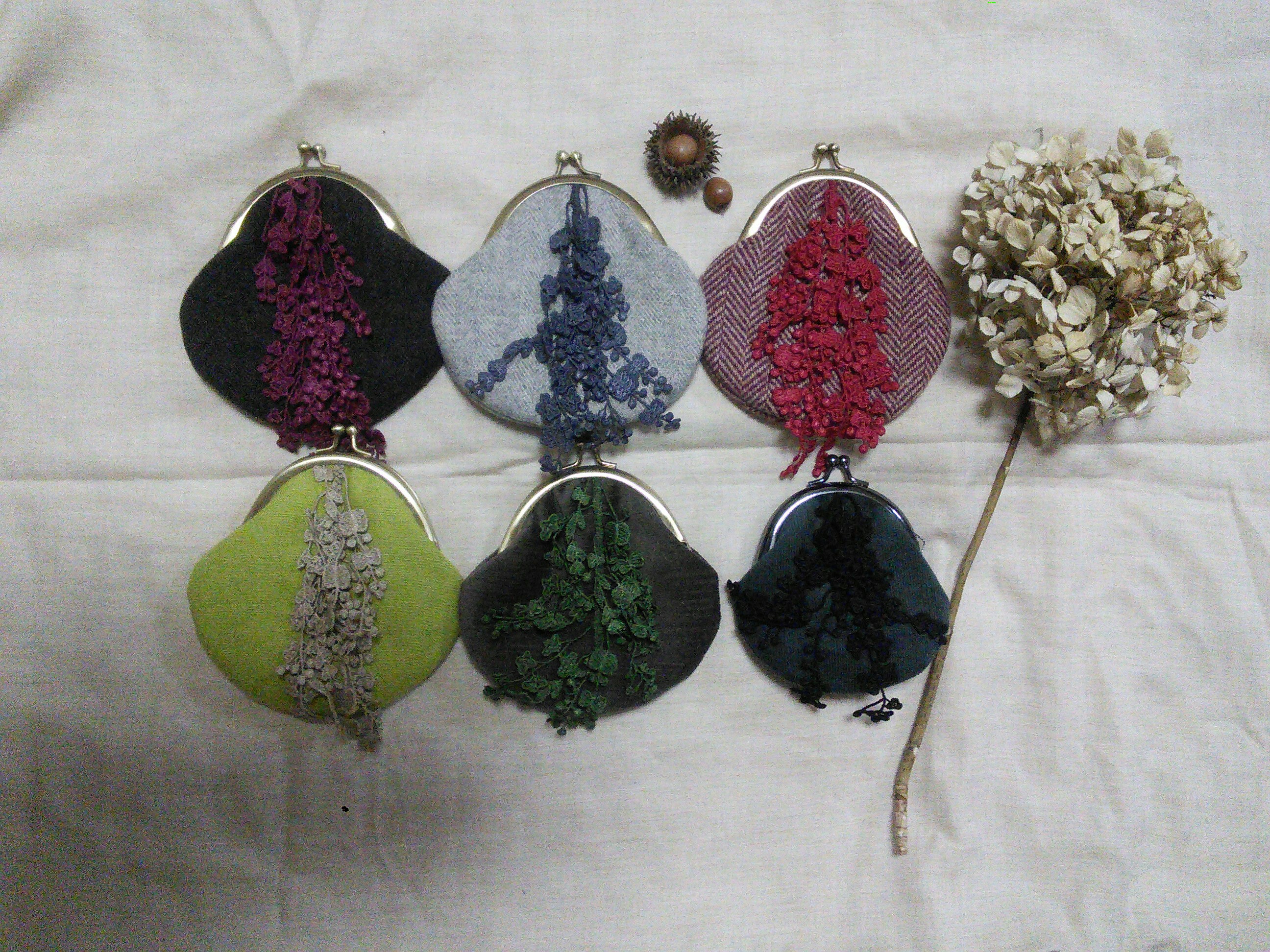 ゆらゆらレースのがま口出来ました！