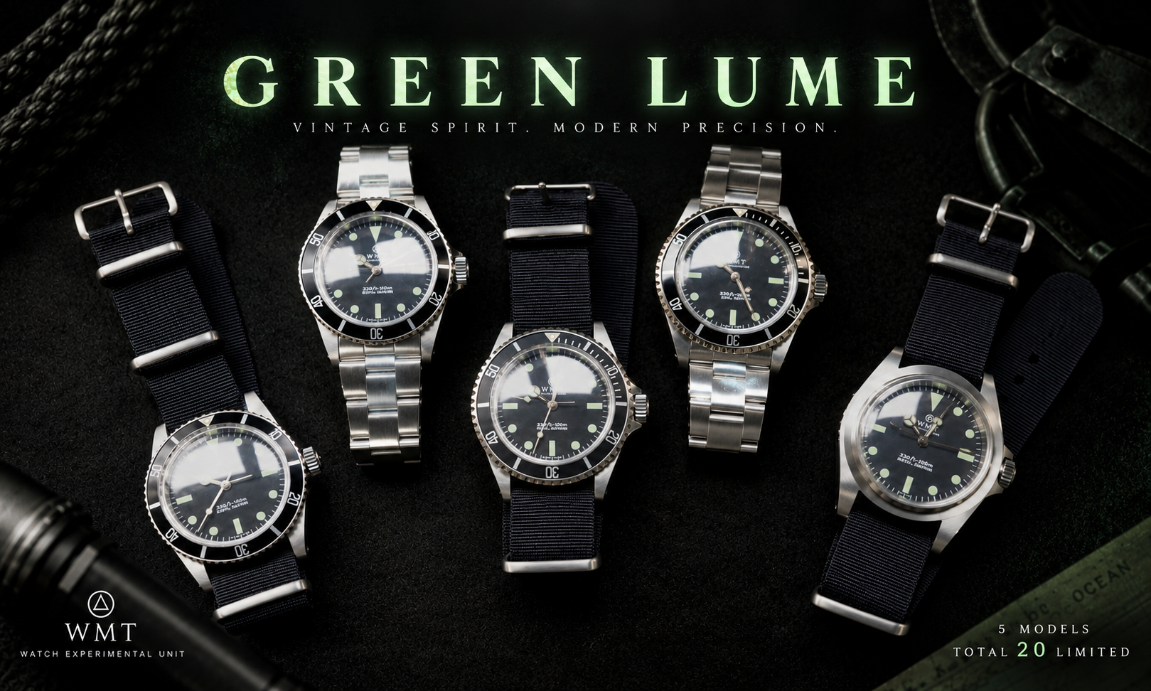 時を重ねたダイバーズの色を再現する MWM「GREEN LUME」シリーズ