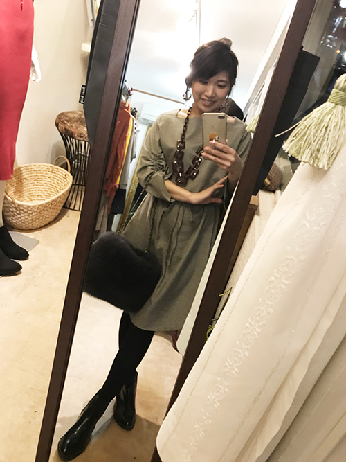 フォックスファーバッグコーデ★大きさのご参考に