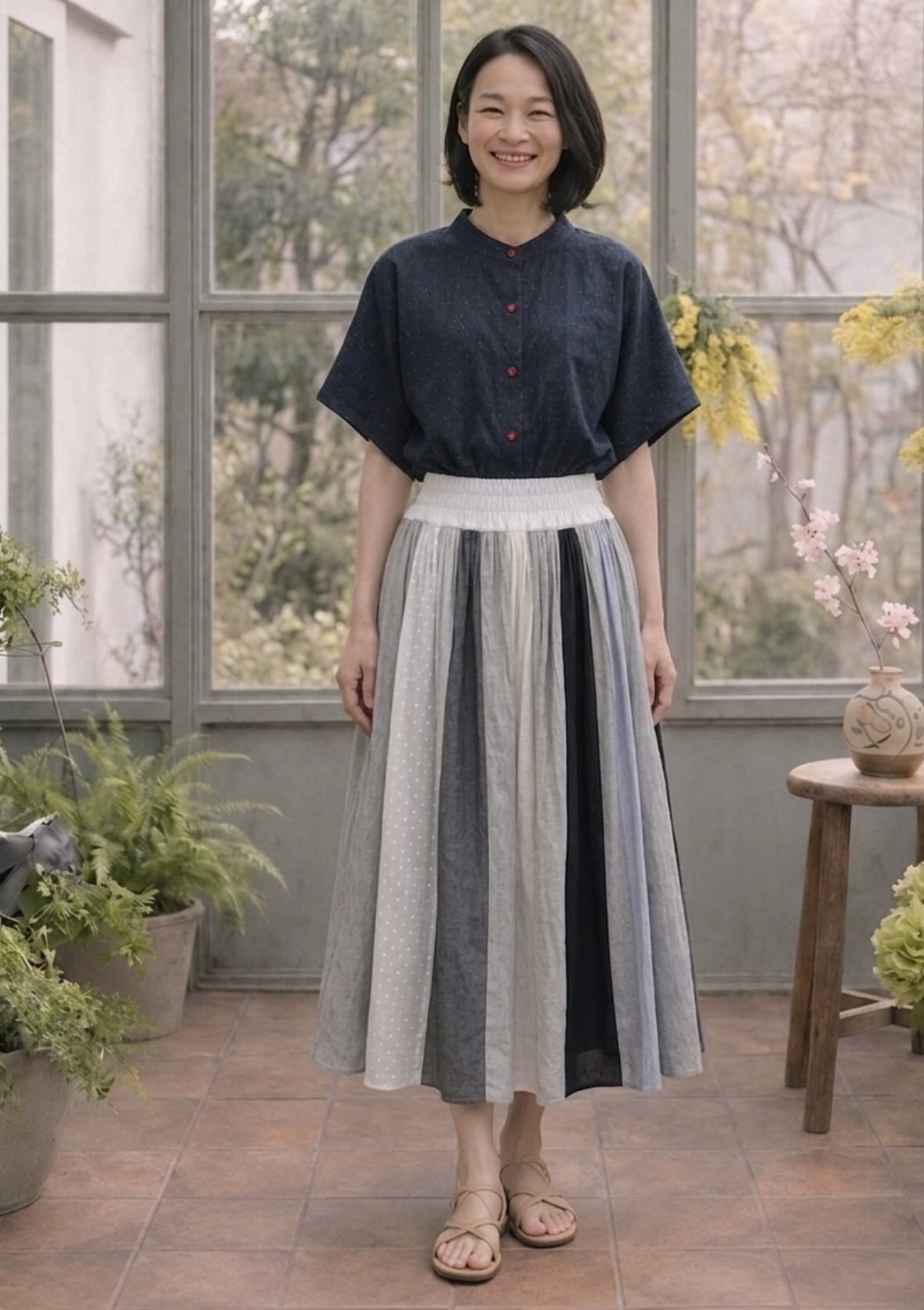 風が通り抜けるような、軽やかさを纏ったスカート