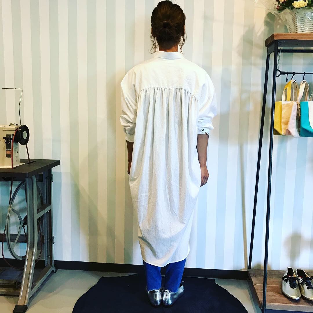 遠州織物シャツワンピース  
