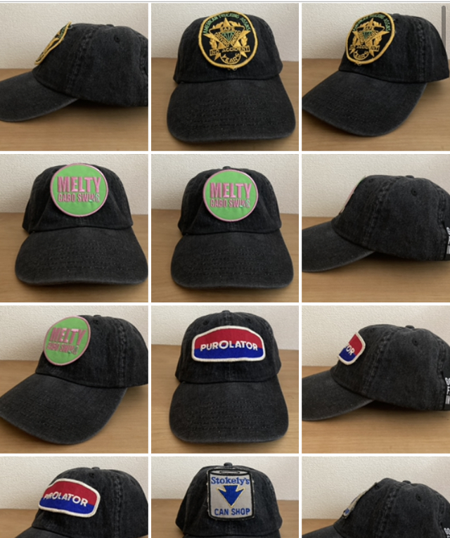 vintage patch DENIM CAP