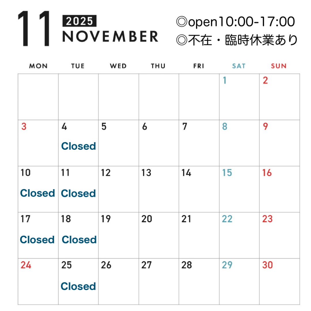 ▶︎2025年11月の予定