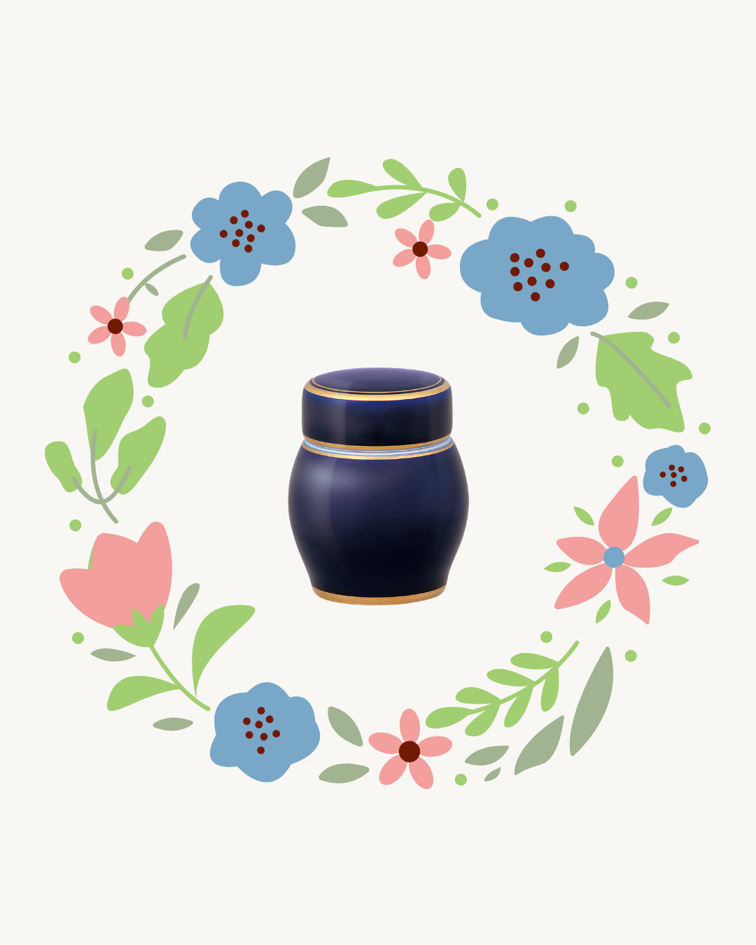 桜の季節の次は、薫風にそよぐ菖蒲の花。鮮やかな紺色のミニ骨壷と合わせて飾られてみるのはいかがでしょう