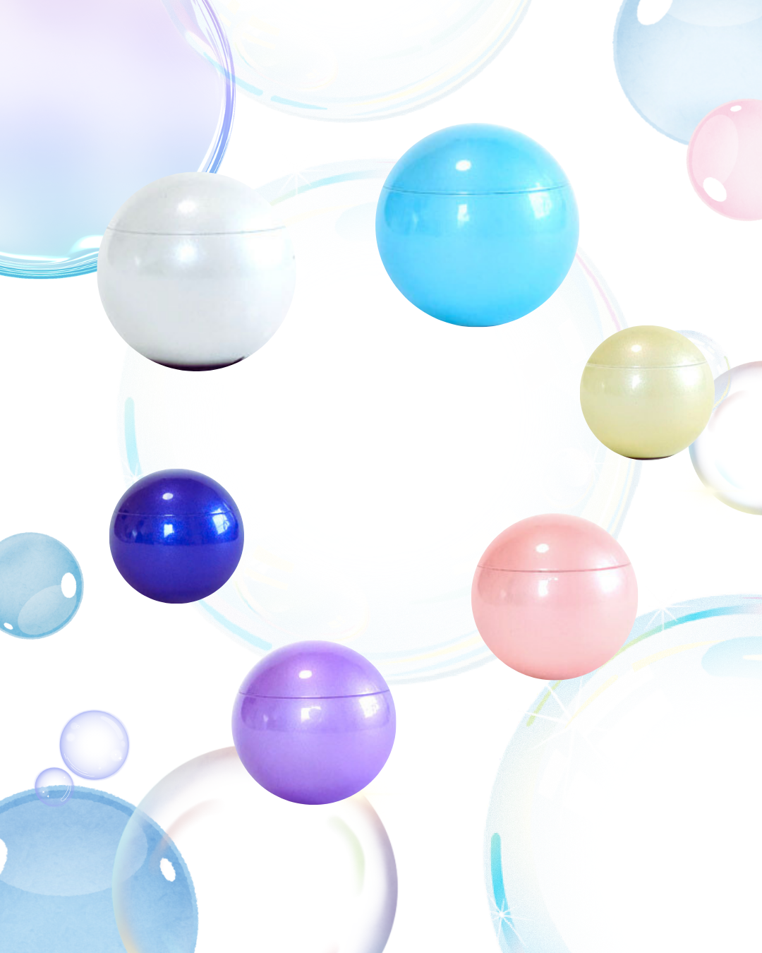 あじさい色のミニ骨壷・スフェール。ころころした球体がかわいい! 大きさもおちびでかわいい!