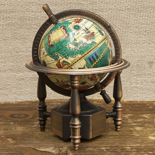 見るだけでわくわくする、地球儀型アンティークシャープナー