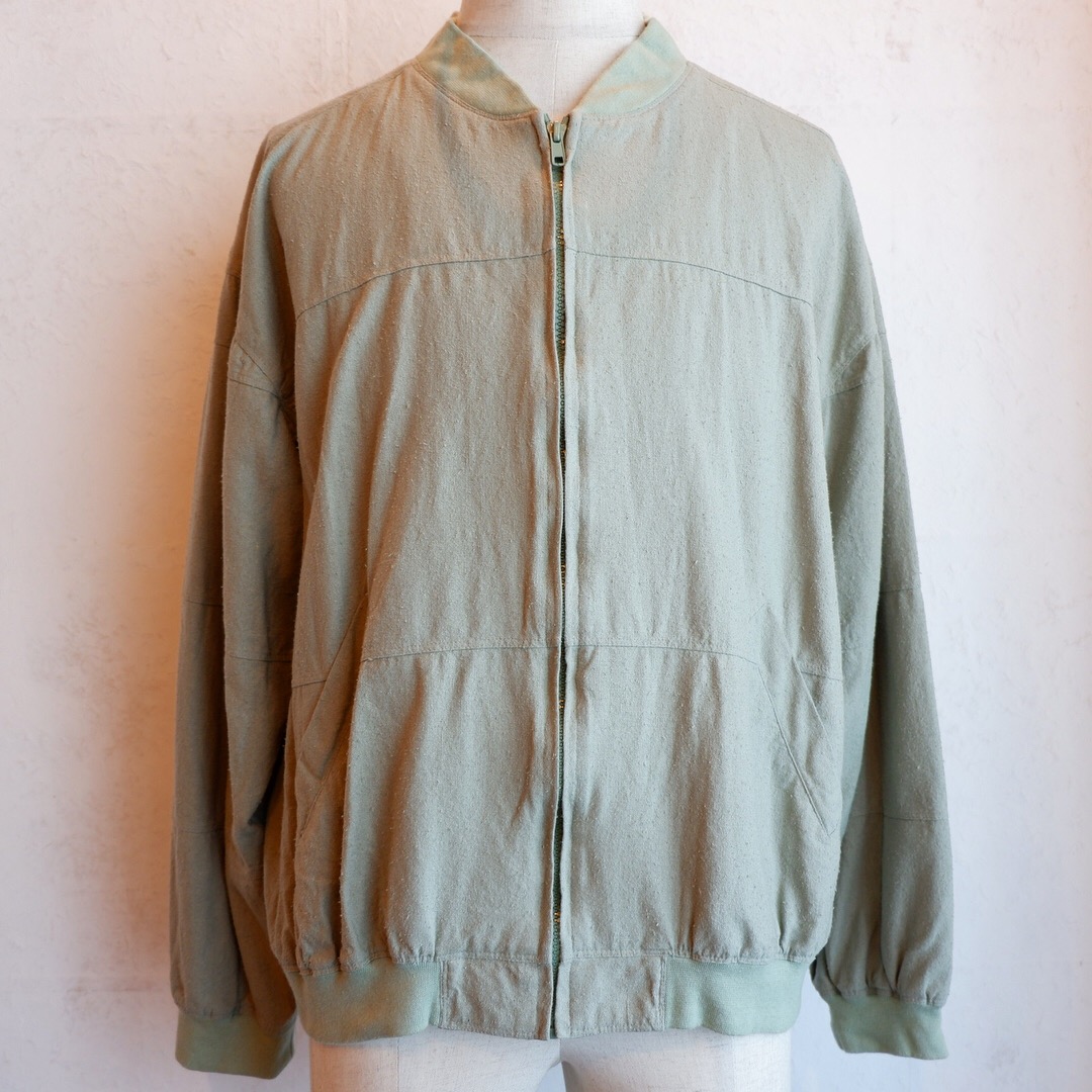 USA古着 light green silk blouson