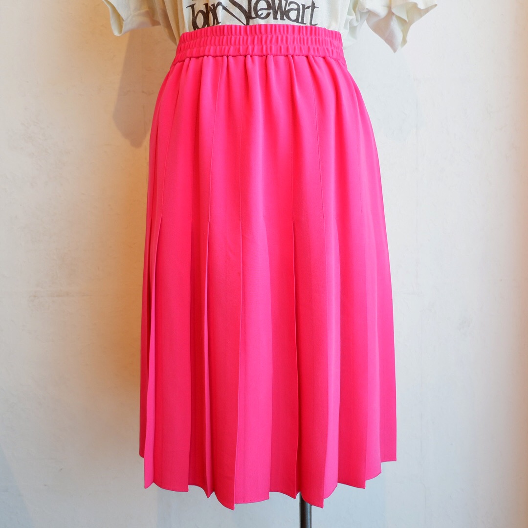 USA古着 vivid pink silk skirt