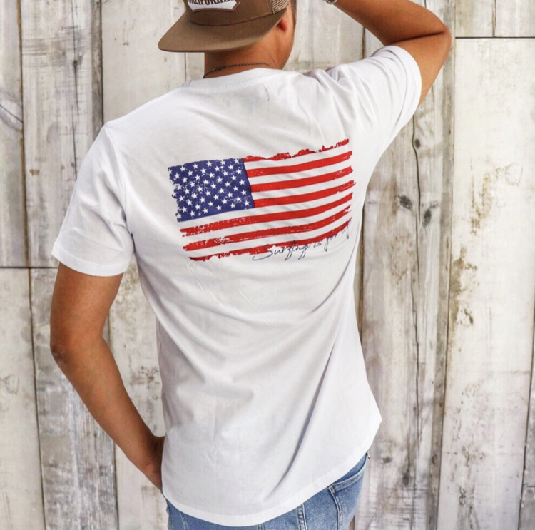 American flag print Tシャツ 入荷☆