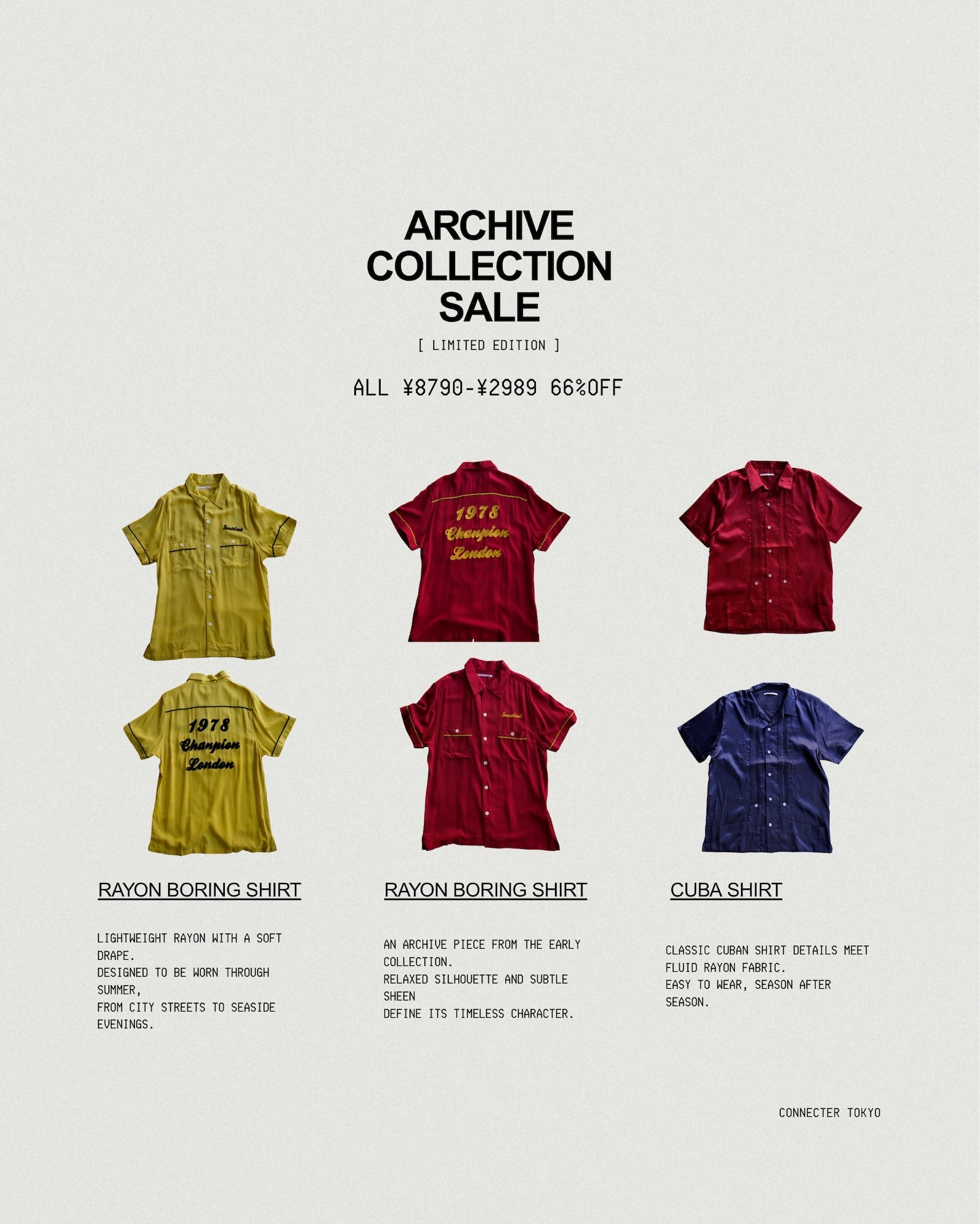 【6月限定】Archive Collection Sale 開催のお知らせ
