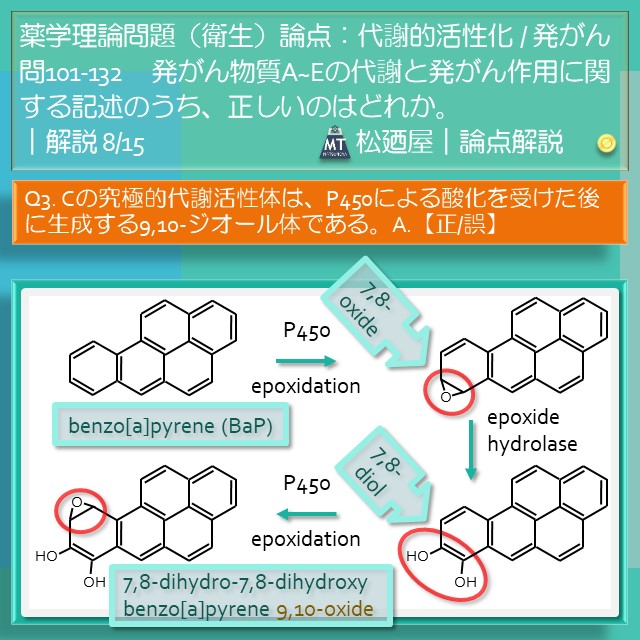 松廼屋｜論点解説　薬剤師国家試験対策ノート問101-132【衛生】論点：代謝的活性化 / 発がん3