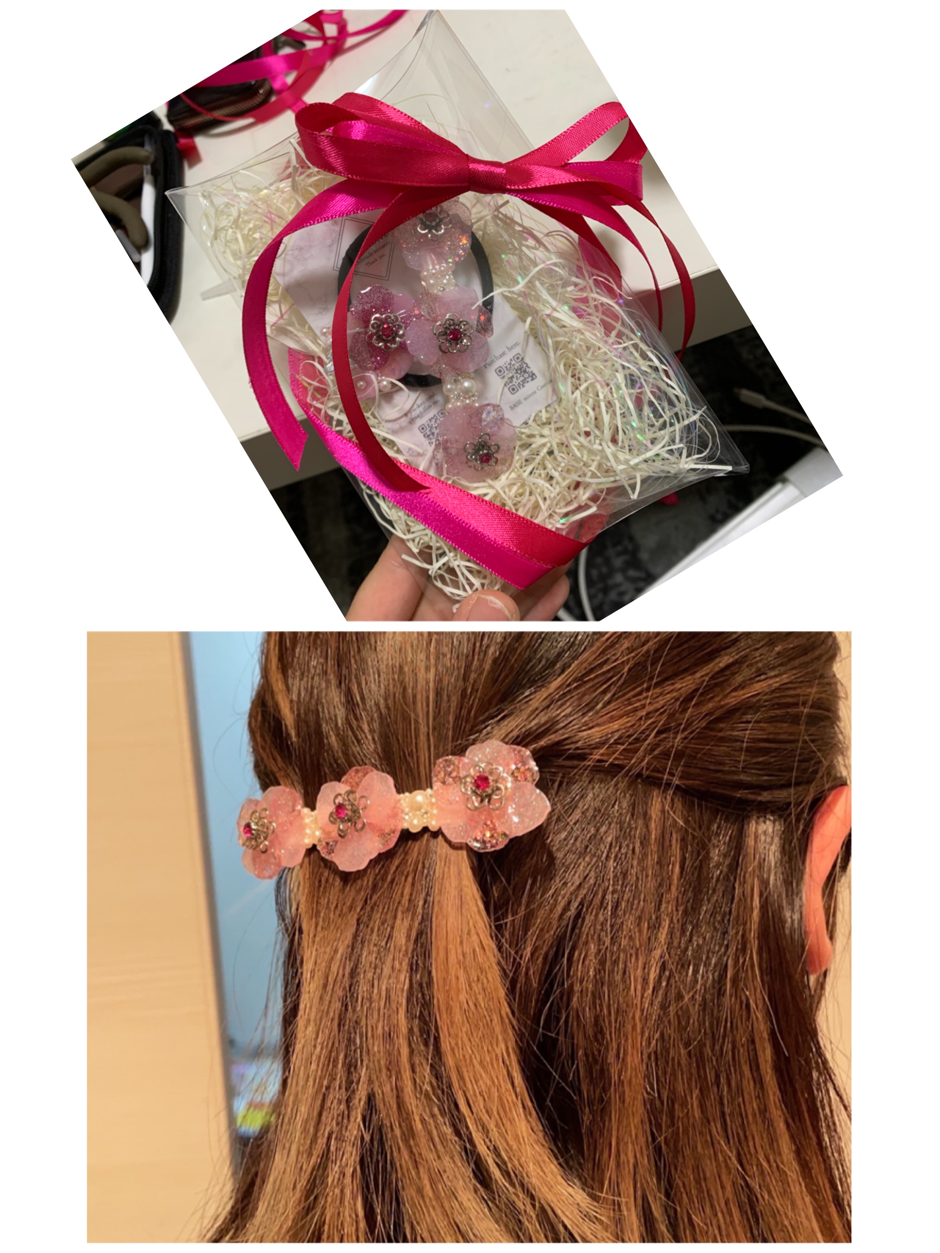 オーダーメイド/☆ブルーフラワーバレッタ