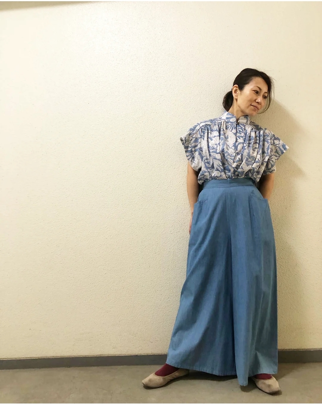 【着用画像】Lutukaのギャザーシャツ