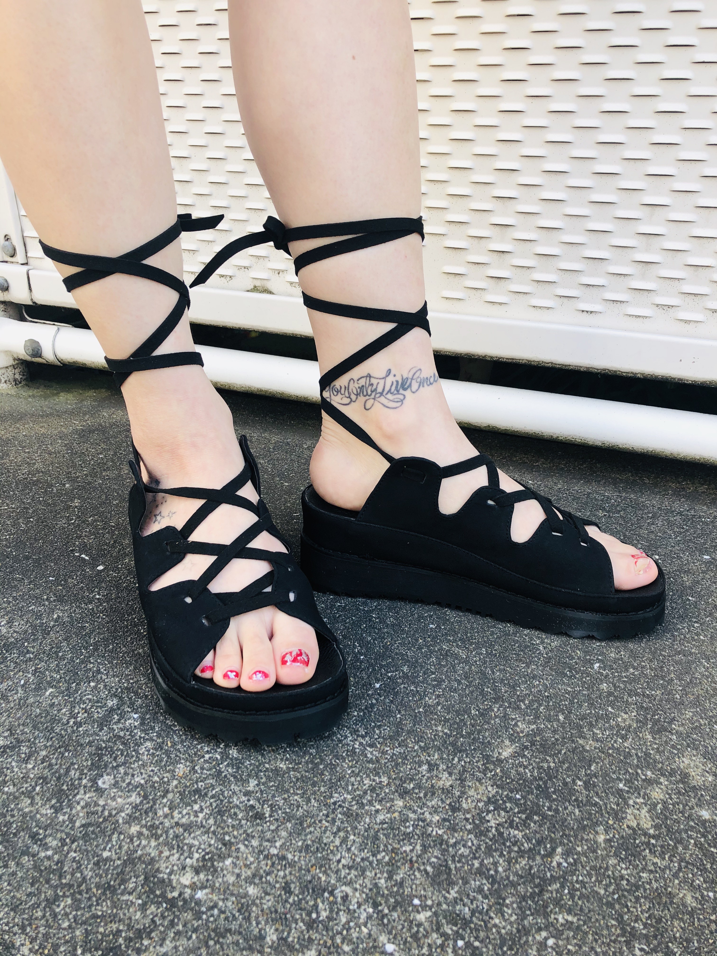 Platform laceup sandals♡HOTARU