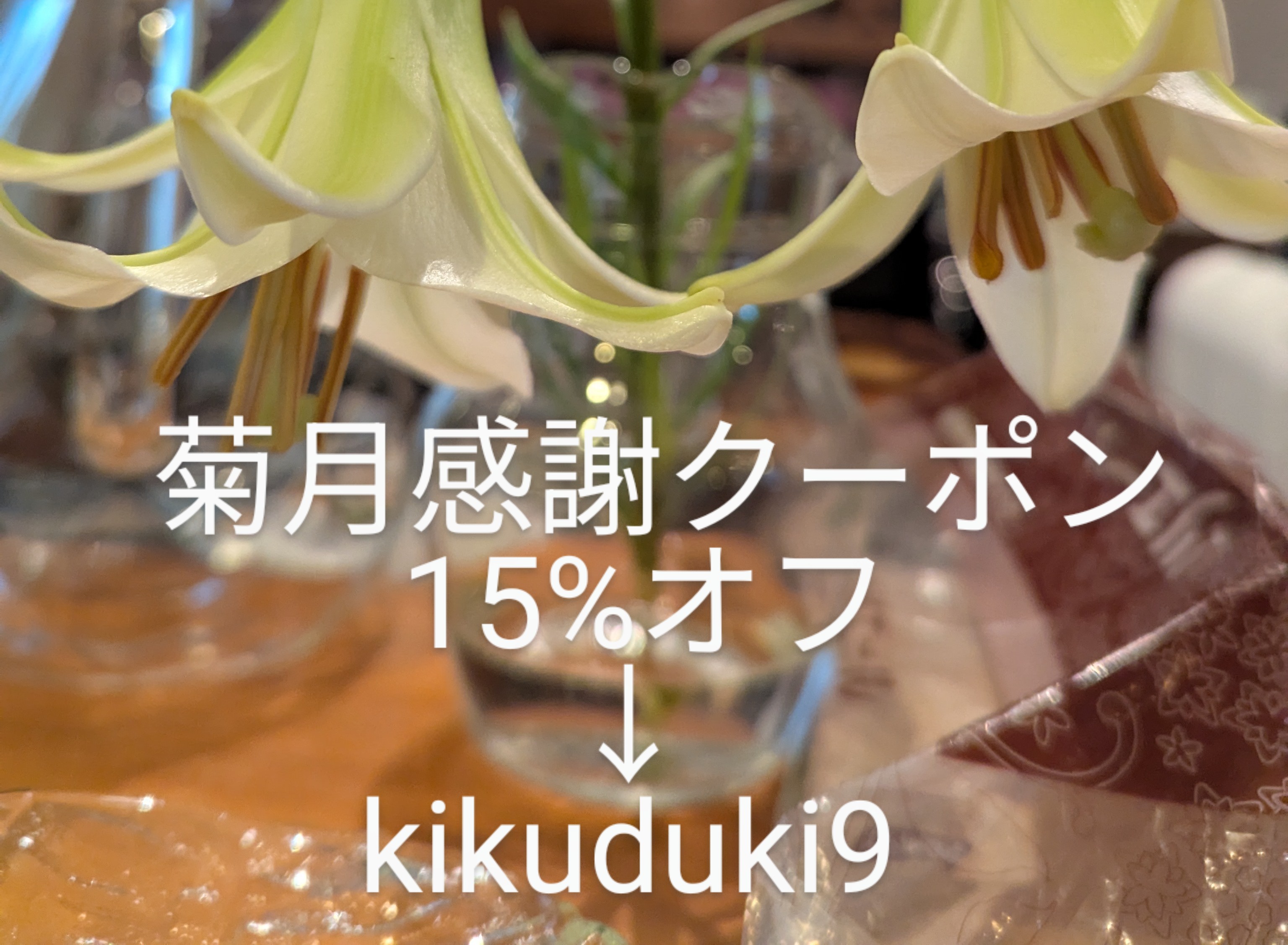 菊月感謝クーポン 15%オフのお知らせです！