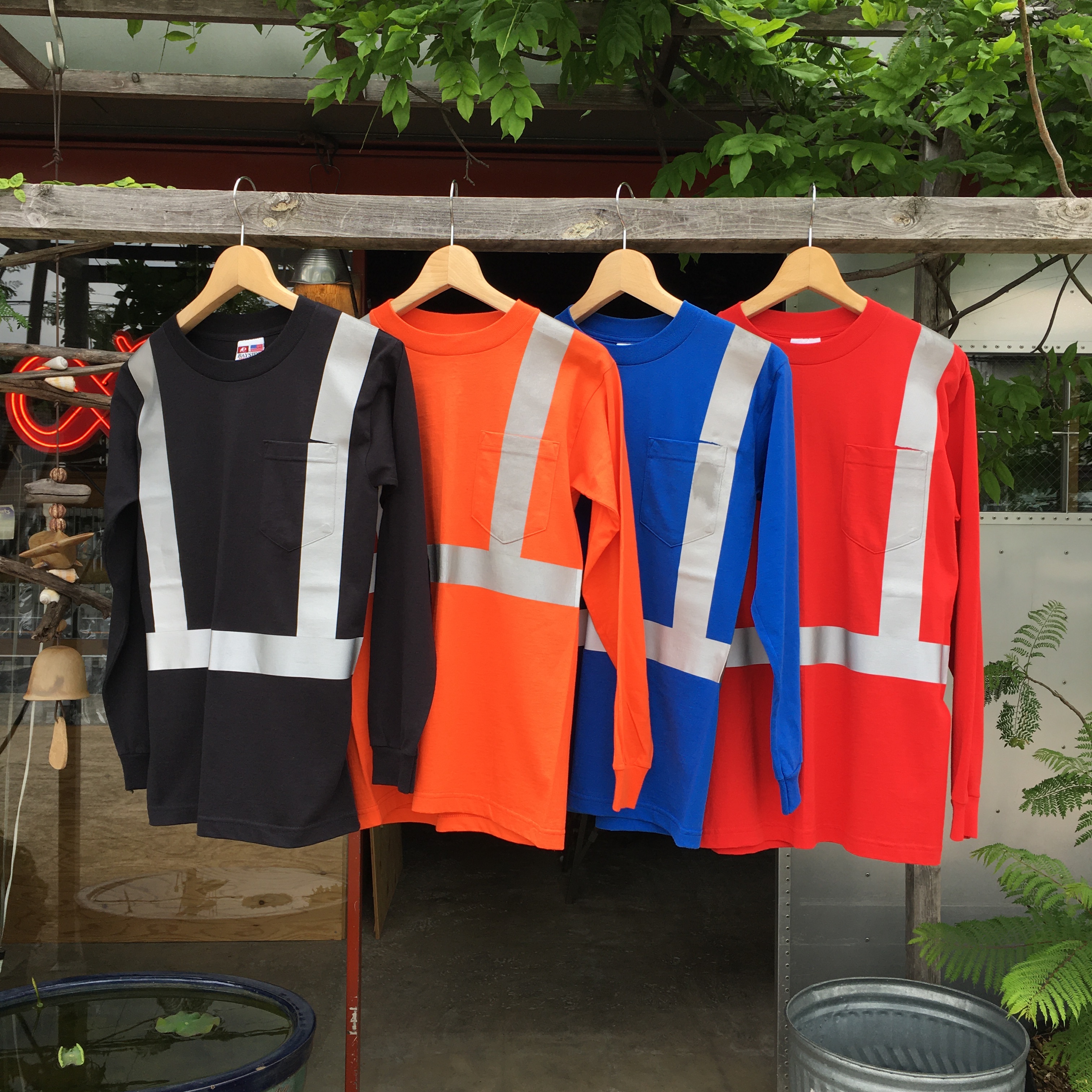 BAY SIDE : HI-VISIBILITY POCKET LONG SLEEVE TEE 