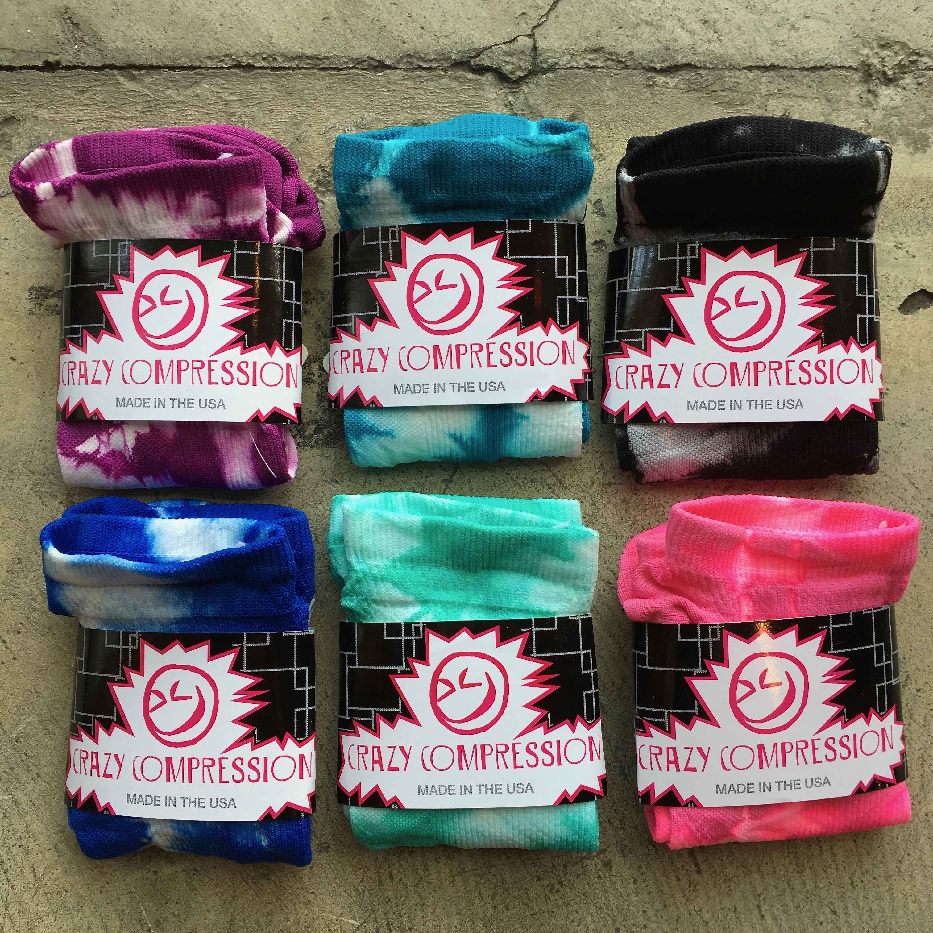 CRAZY COMPRESSION : THE TIE DYE RUNNERS
