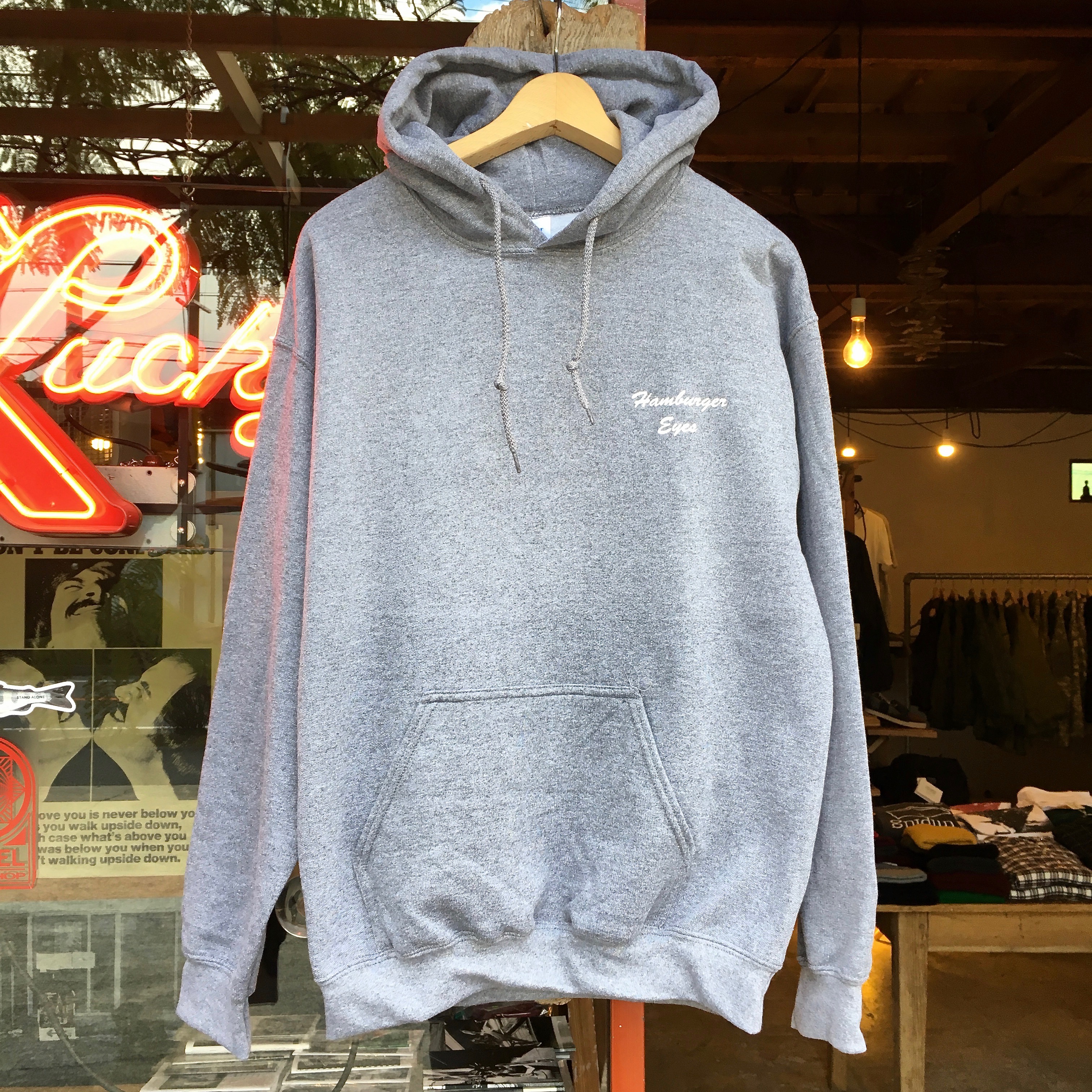 HAMBURGER EYES : BALBOA GRAY HOODIE