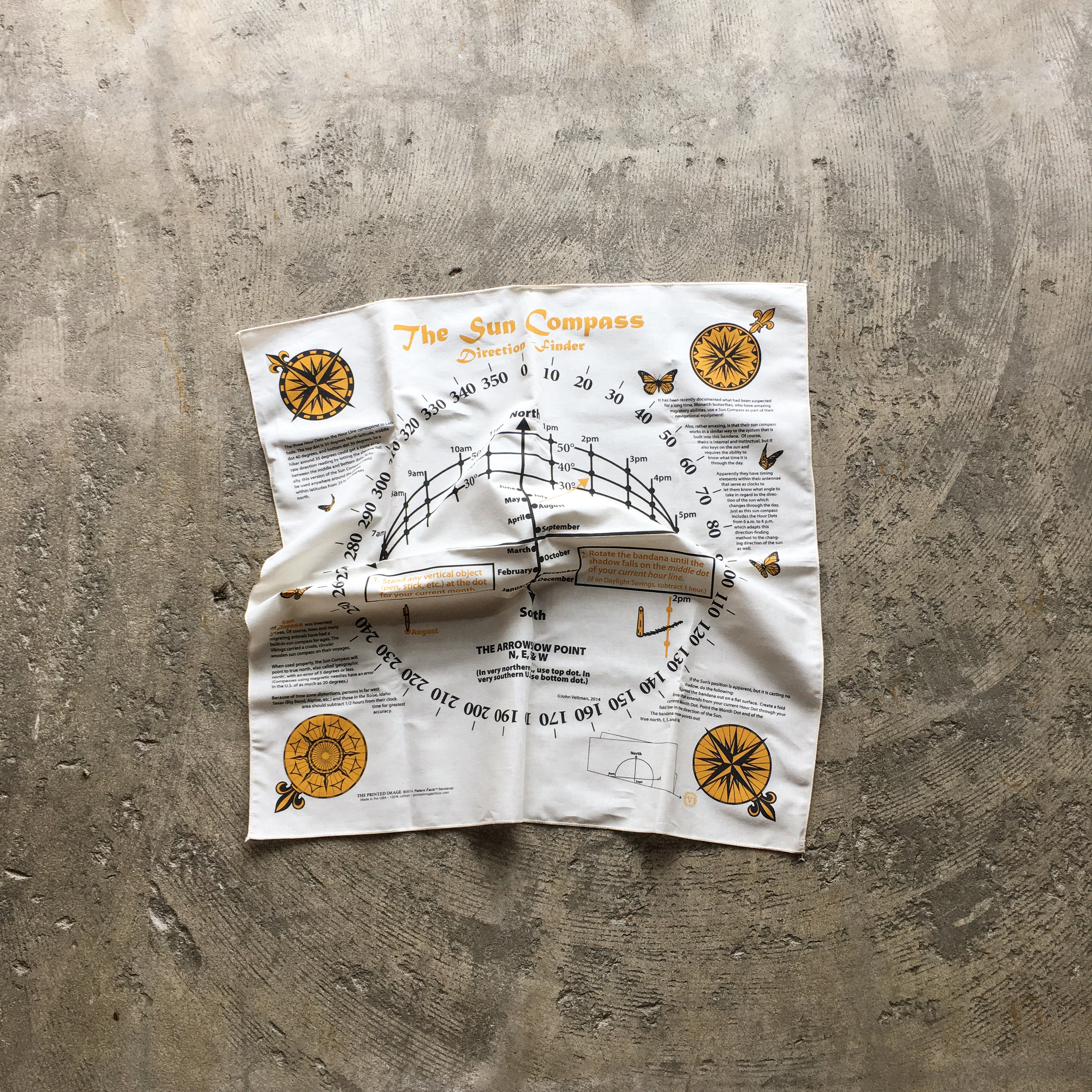 The Printed Image : Sun Compass Bandana
