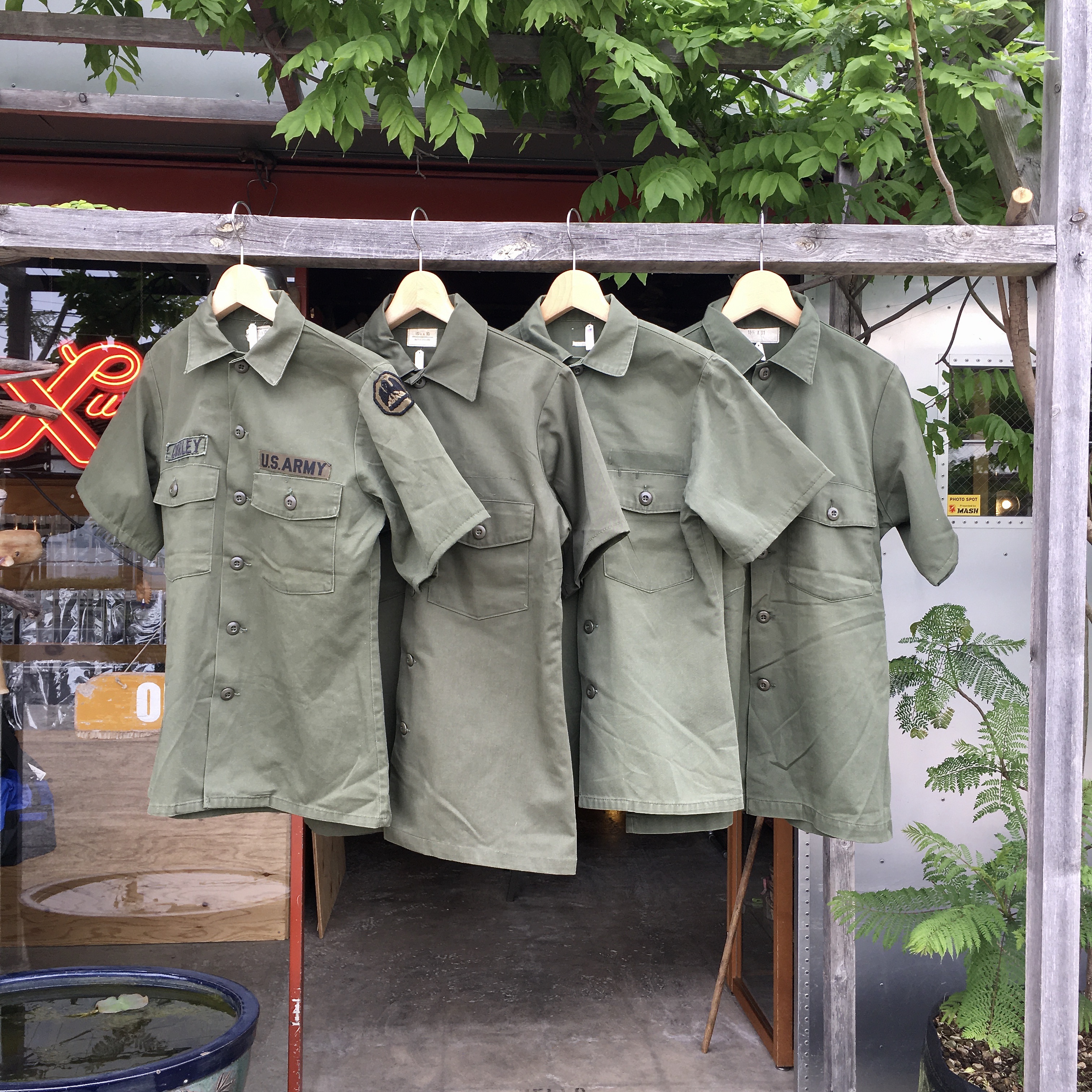 US POLY/COTTON FATIGUE SS SHIRTS(USED) 