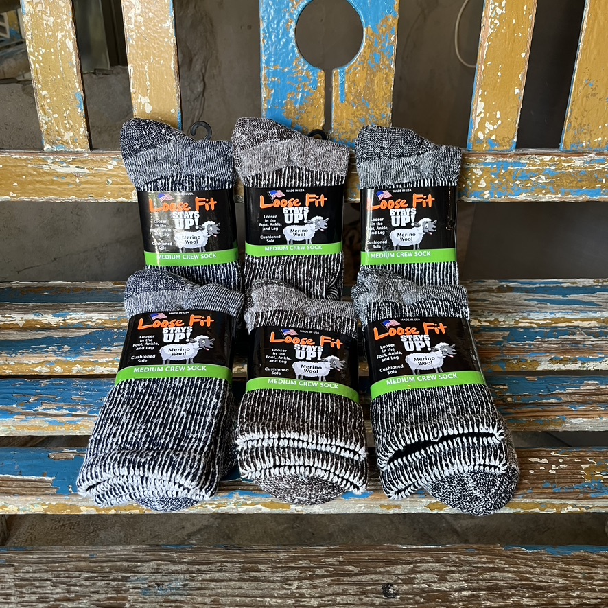EXTRA WIDE SOCK COMPANY : MARLED MERINO WOOL SOCKS