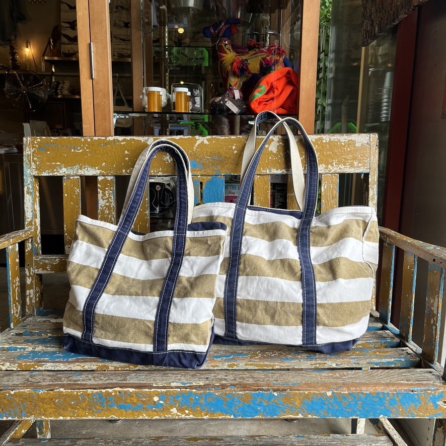 L.L Bean : 90’s MADE IN USA BORDER STRIPE TOTE BAG