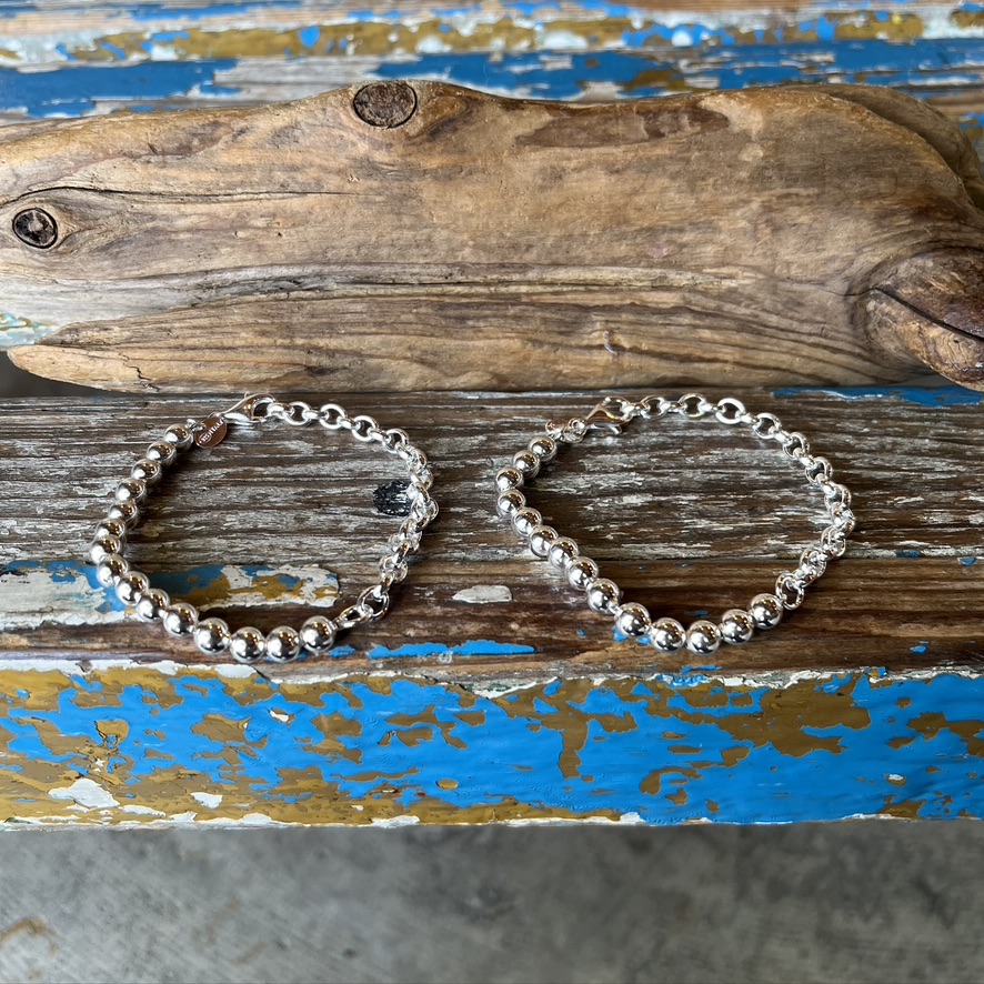 FEDERICO SILVER : beads chain and oval rolo chain