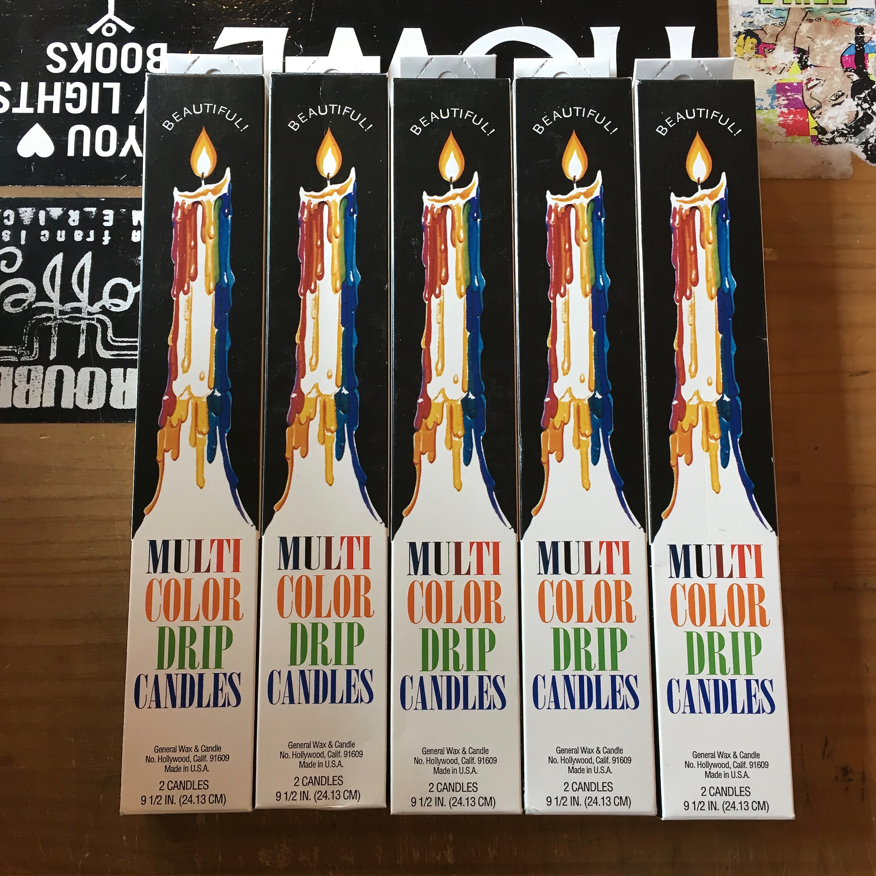 MULTI COLOR DRIP TAPER CANDLES