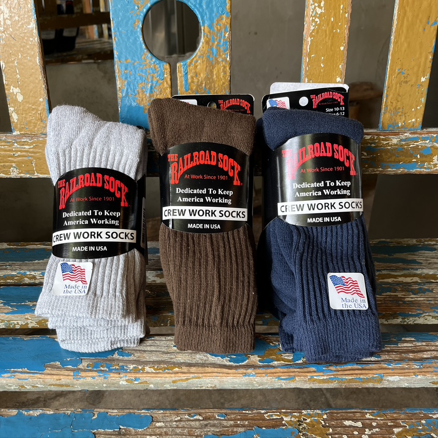 RAILROAD SOCKS : 3-Pair Crew Work Sock