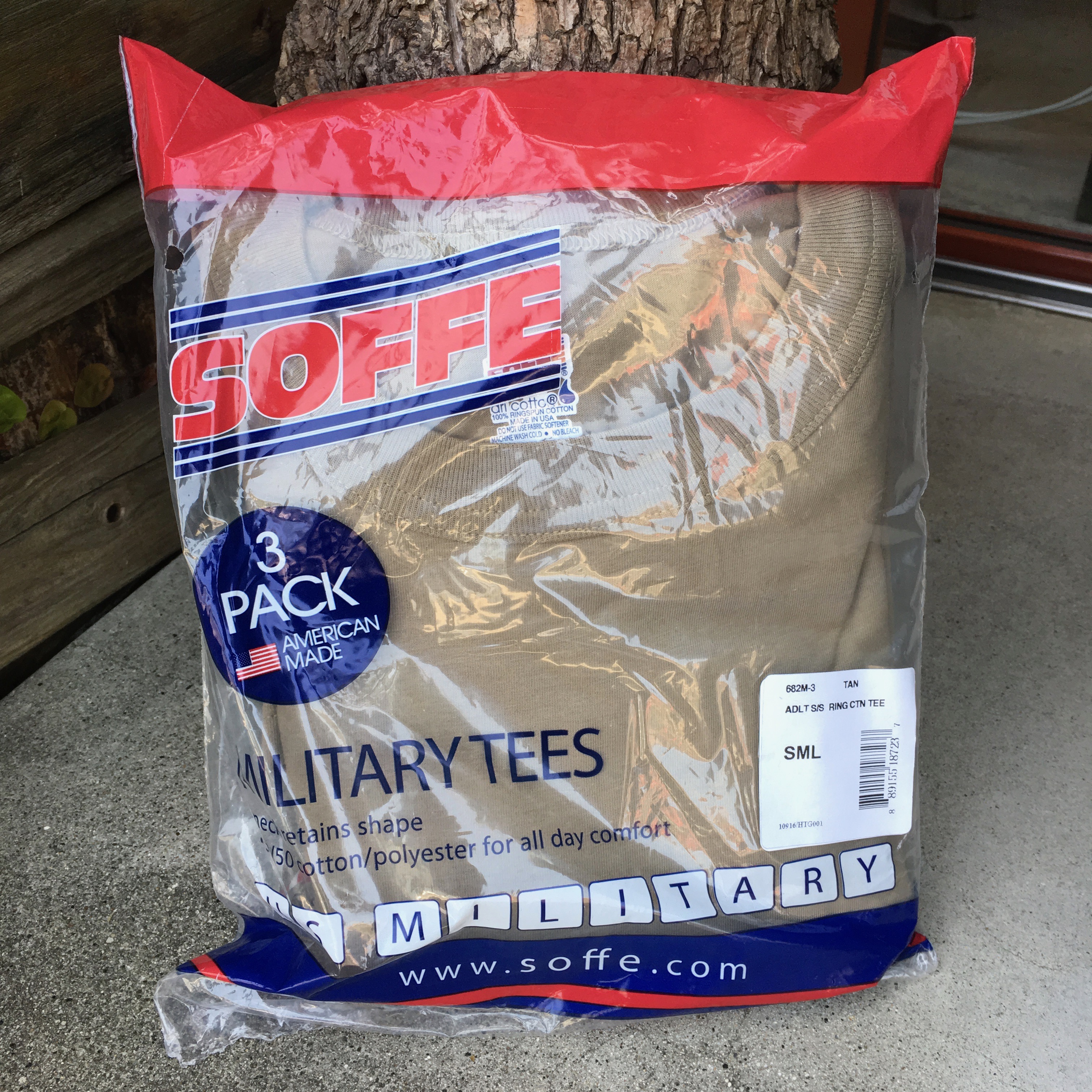 SOFFE : 100 COTTON TEE 3-PACK MADE IN USA 