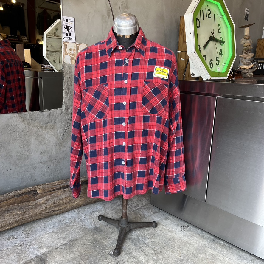 VINTAGE PRINT FLANNEL SHIRT WHITE BUTTON