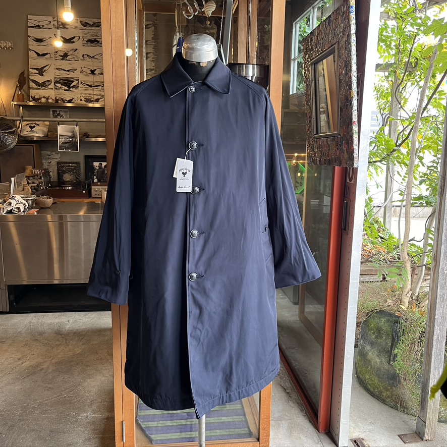 BLUE BLUE : リバーシブルポリエステルラグランコート