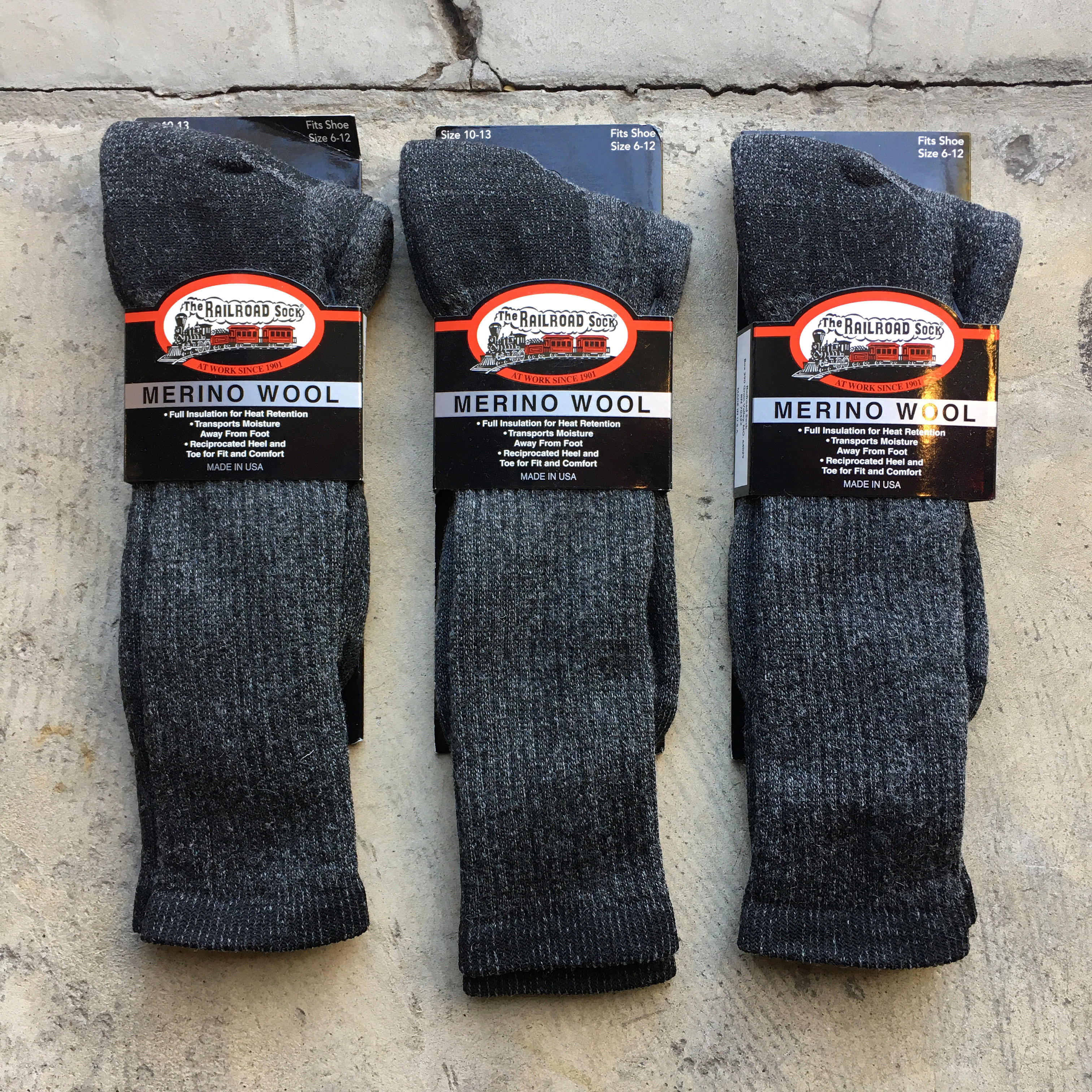 RAILROAD SOCKS : 1PR BAND SUPER WT MERINO WOOLSOCK