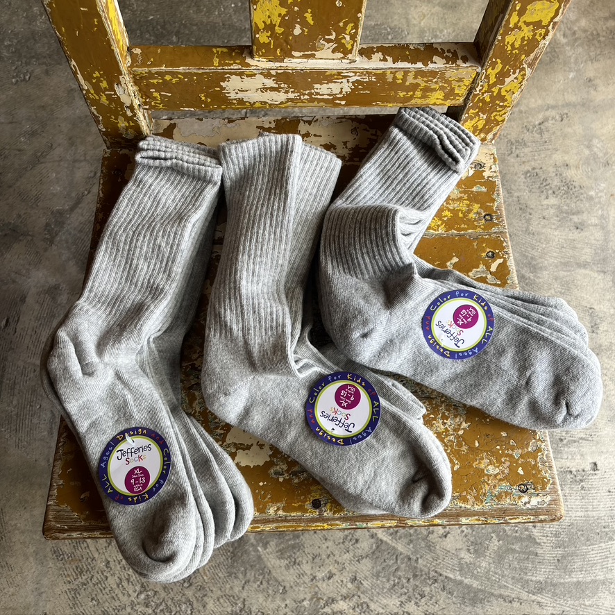 Jefferies Socks :Smooth toe Grey Sport Crew Socks