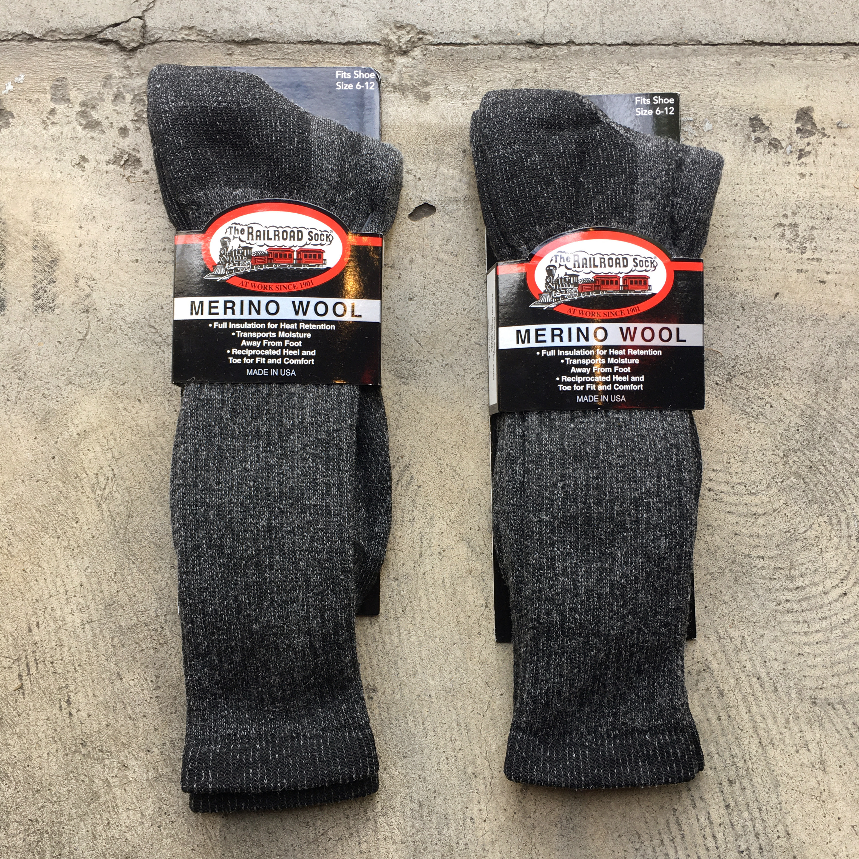 RAILROAD SOCKS : 1PR BAND SUPER WT MERINO WOOL SOC