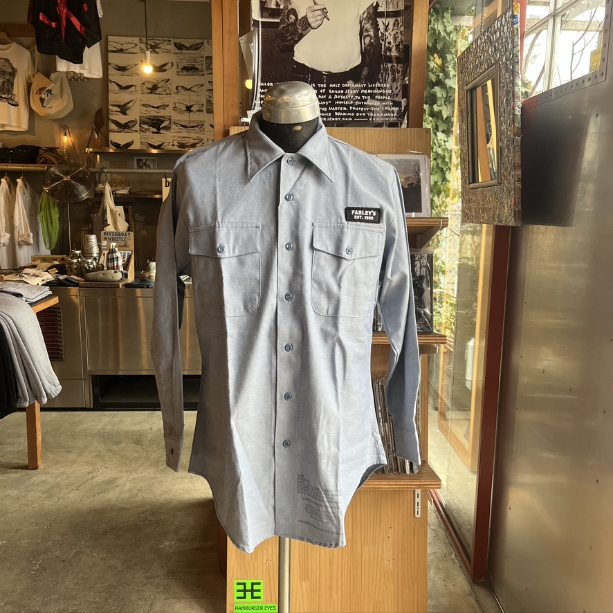 95’s US NAVY CHAMBRAY SHIRT(FARLEY’S PATCH CUSTOM)