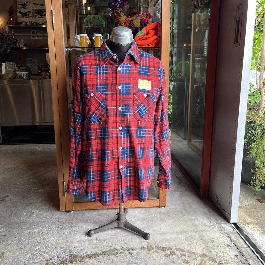 VINTAGE PRINT FLANNEL SHIRT WHITE BUTTON