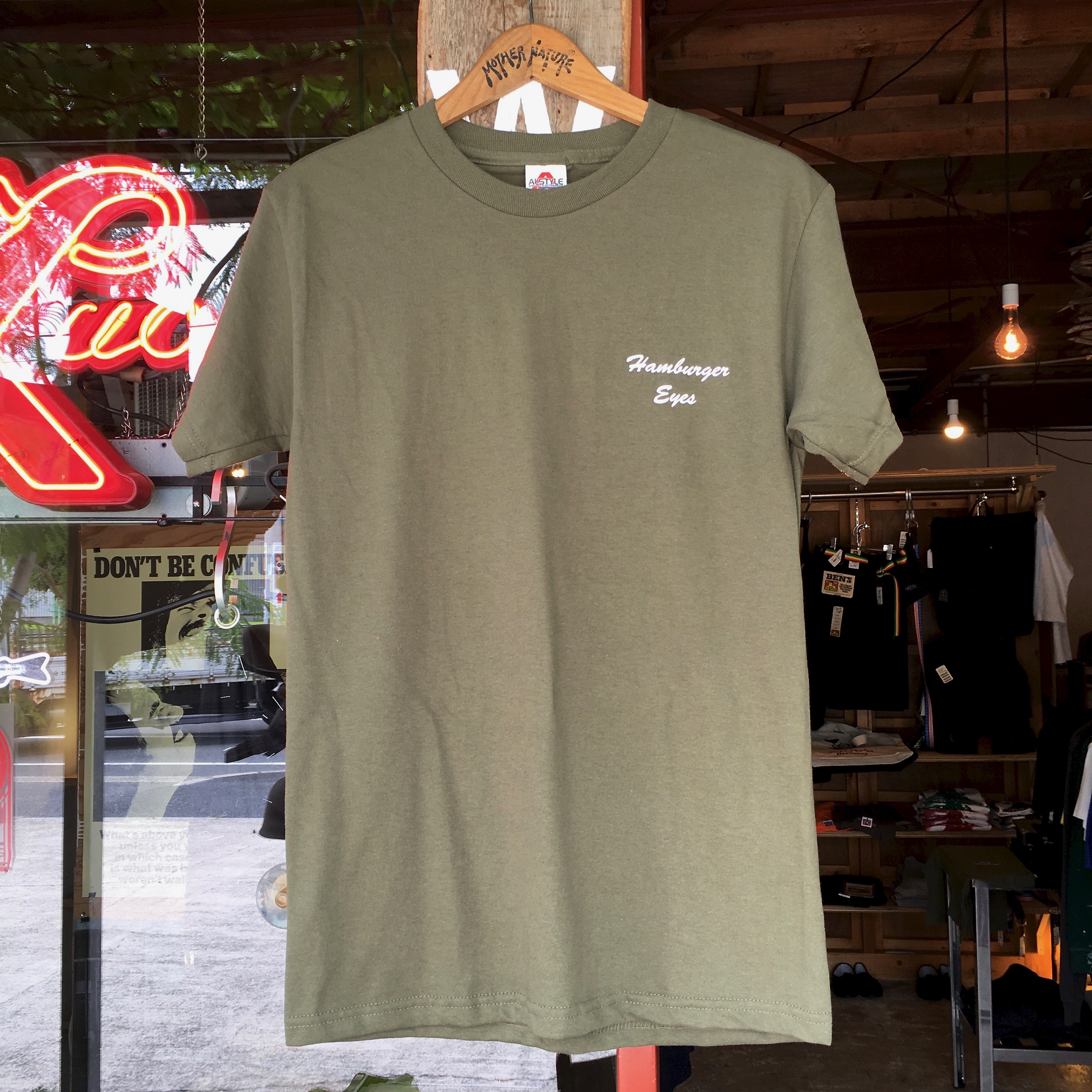 HAMBURGER EYES : ARMY GREEN T-SHIRTS 