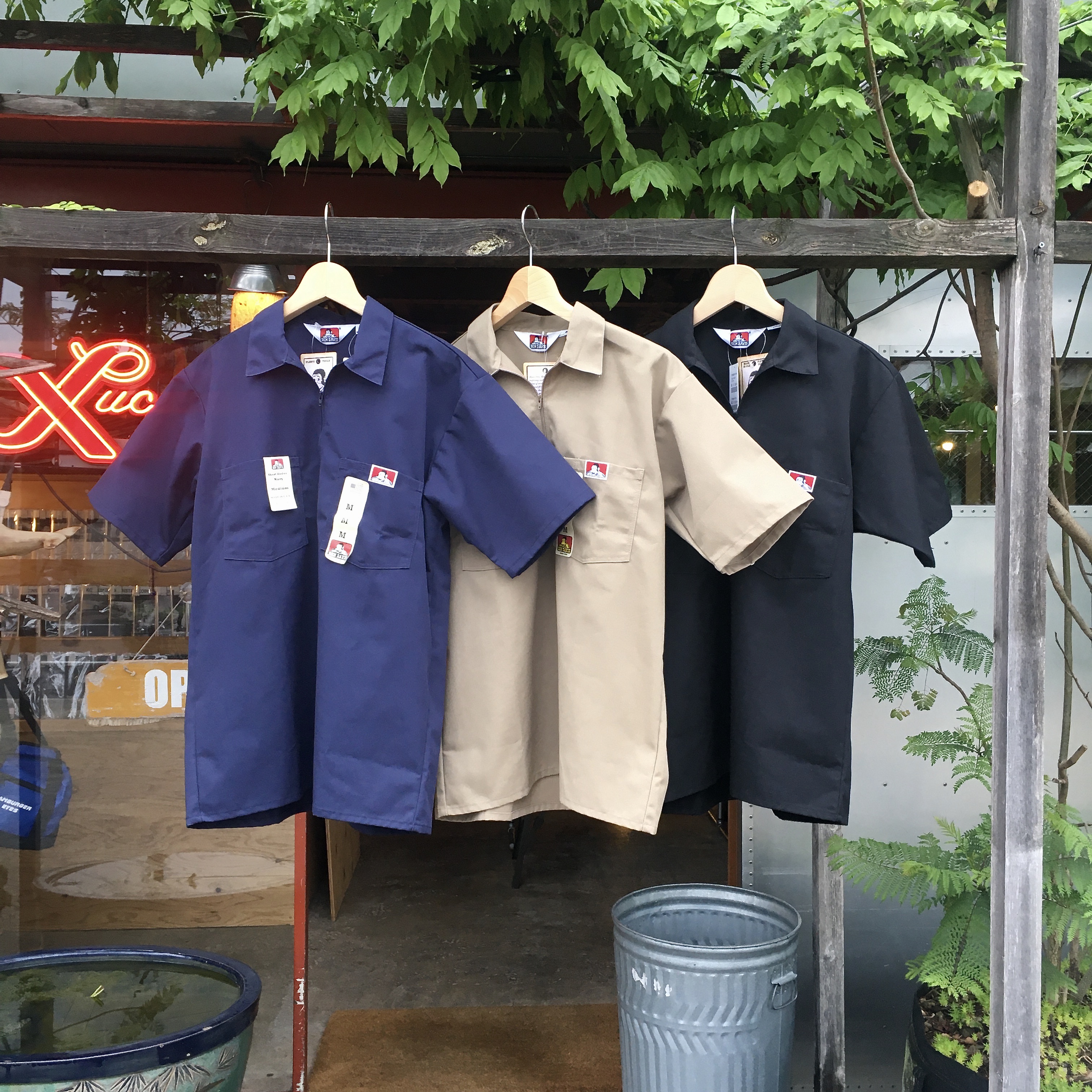  BEN DAVIS : HALF ZIP SS SHIRTS 