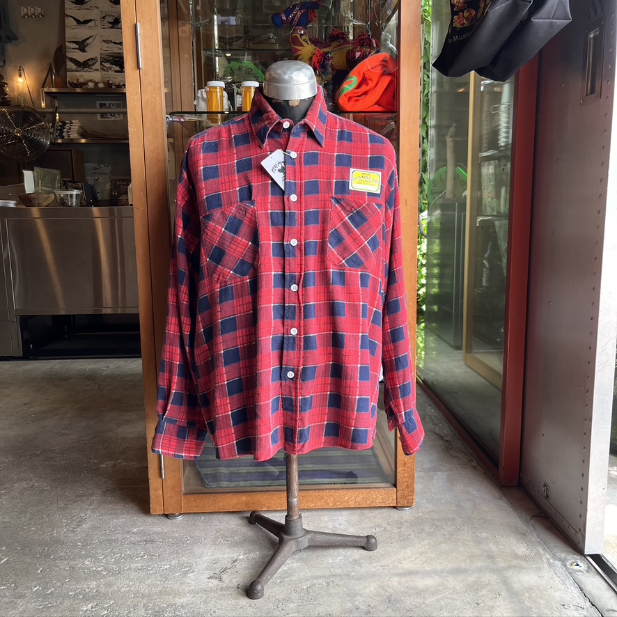 VINTAGE PRINT FLANNEL SHIRT WHITE BUTTON