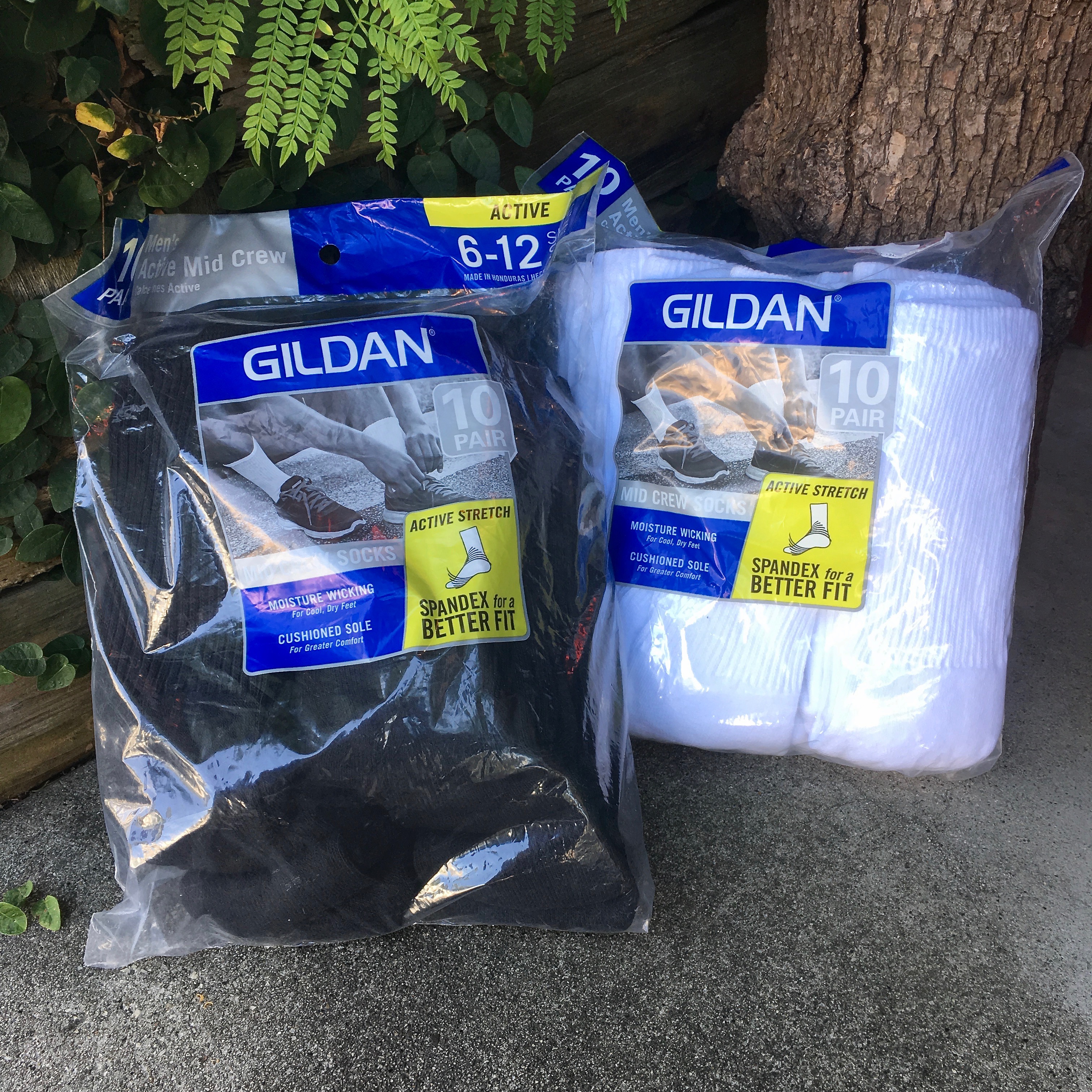 GILDAN : MENS ACTIVE MID CREW SOCKS 10P